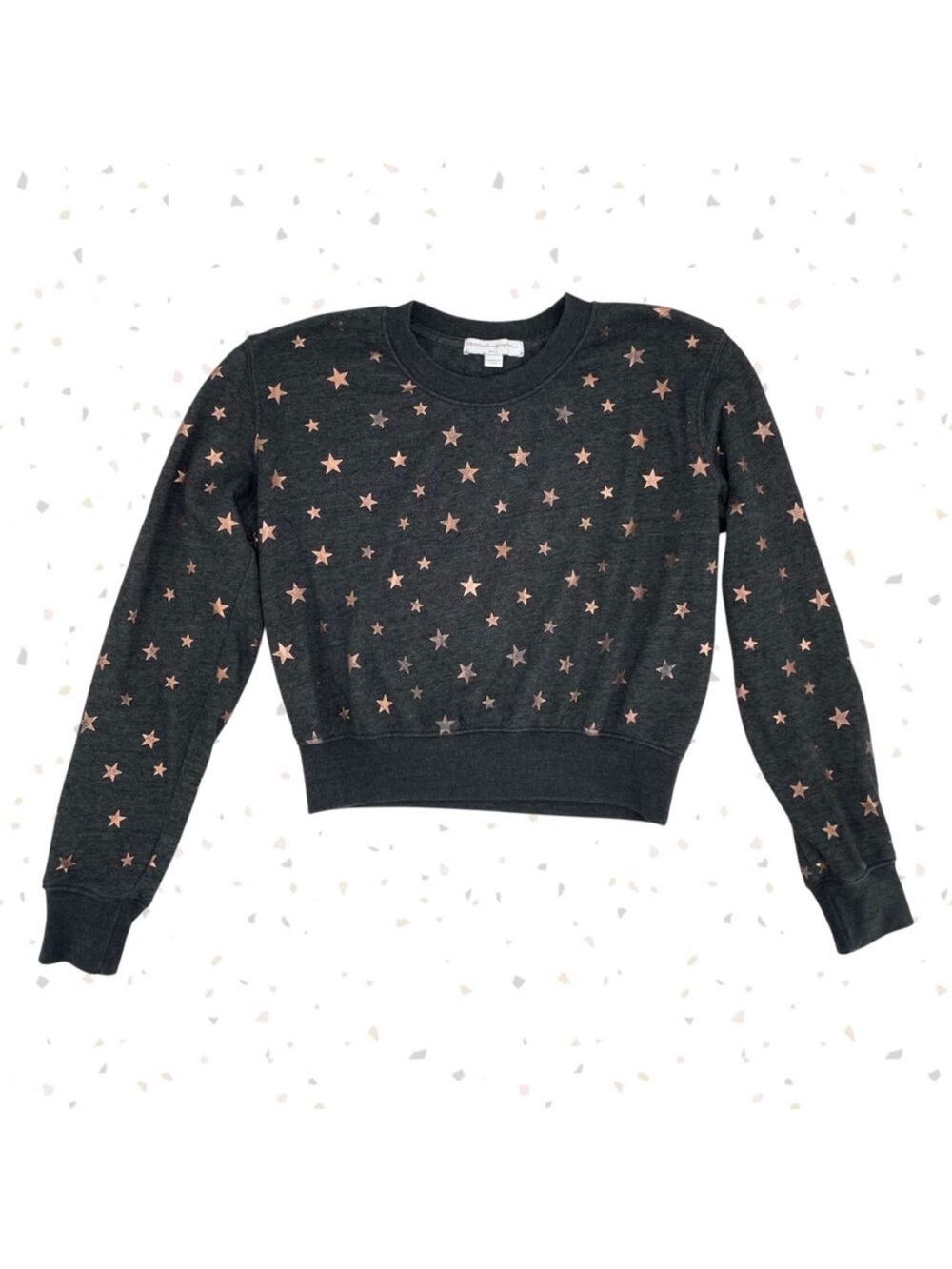 Spiritual Gangster Starry Vibe Crop Sweatshirt Pullover Top Foil Metallic Size S